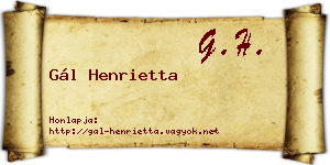 Gál Henrietta névjegykártya