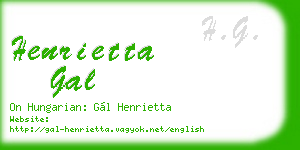 henrietta gal business card